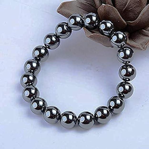 Natural Round Beads Magnetic Hematite Crystal Stone 8mm Bracelet (Pack of 2) - Rugged Lizard