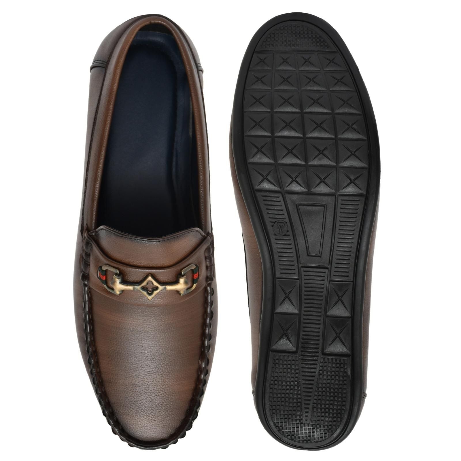 Brown Vegan Leather Loafers - Rugged Lizard