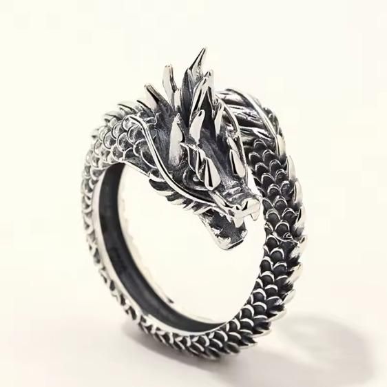 Silver Adjustable Dragon Ring (Pack of 2) - Rugged Lizard