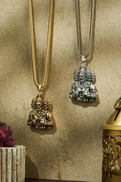 Panchamukhi Hanuman Pendant With Snake Chain - Rugged Lizard