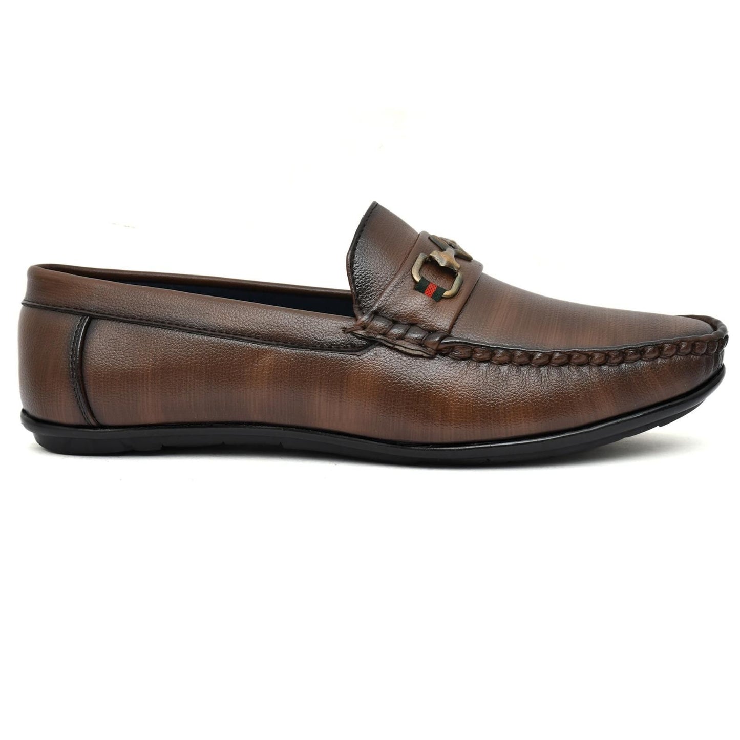 Brown Vegan Leather Loafers - Rugged Lizard