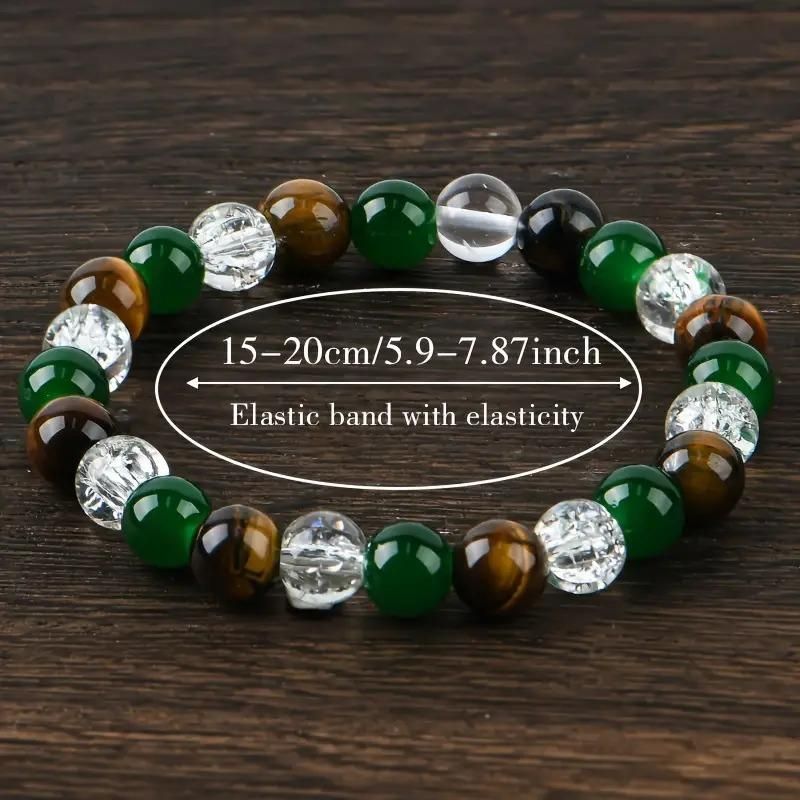 Relaxing Success Enhancing Prosperity & Abundance Beaded Stretch Unisex Bracelet (Pack of 2) - Rugged Lizard