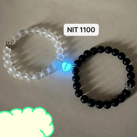 2pcs glow in the dark lover bracelets with a pair of beleket bff bracelets - Rugged Lizard