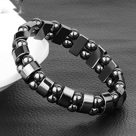 BD Magnetic Sugar Control Bracelet,Unisex Stylish Health Care Magnetic Black Stone Therapy Bracelet - Rugged Lizard