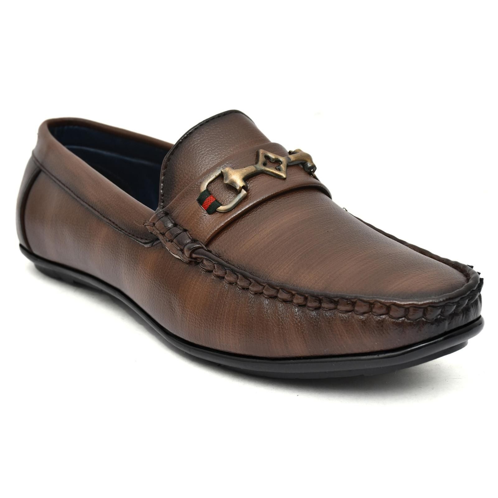 Brown Vegan Leather Loafers - Rugged Lizard