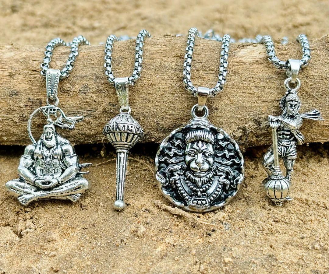 Lord Hanuman Chain With Pendant (Pack of 4) - Rugged Lizard