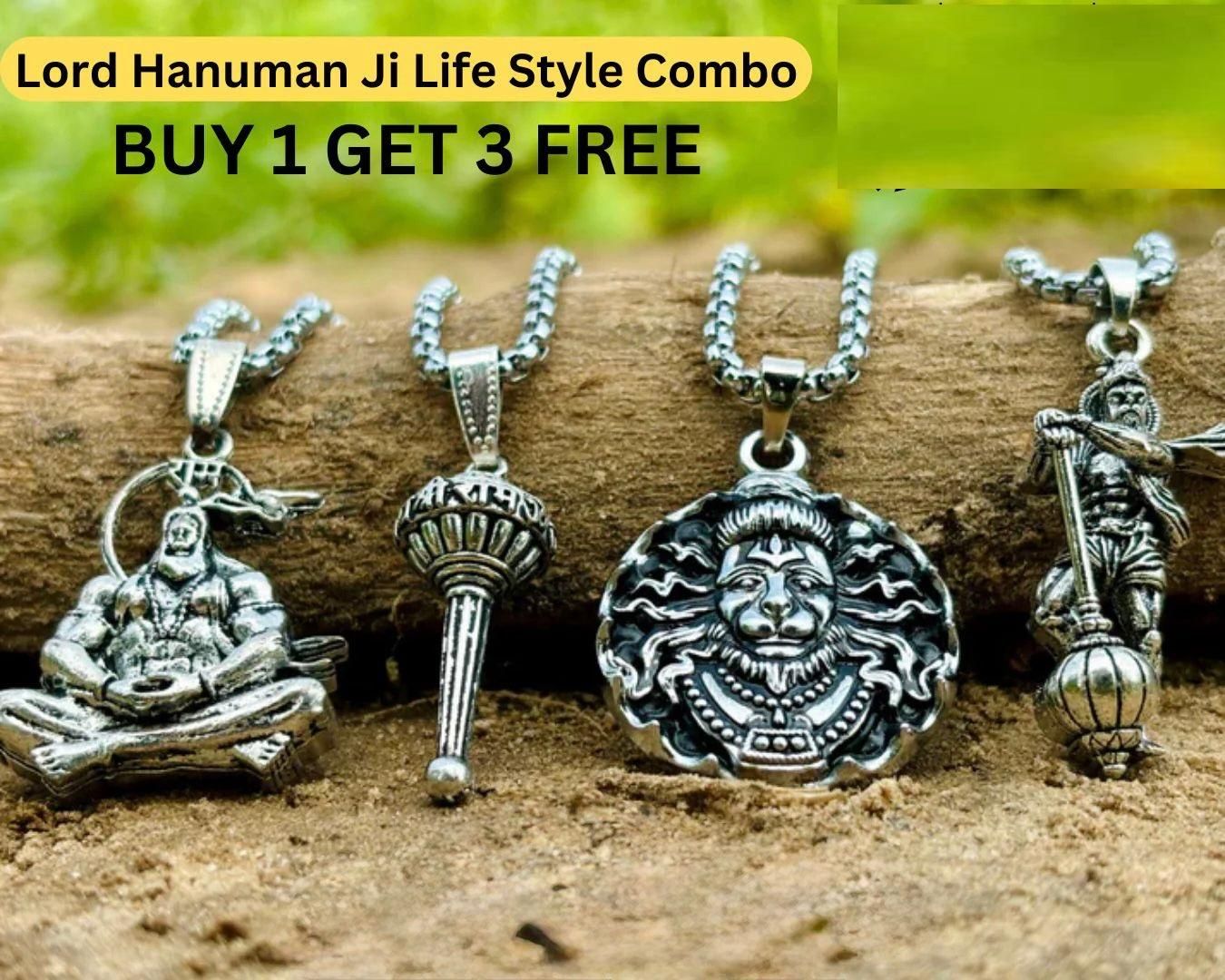 Lord Hanuman Chain With Pendant (Pack of 4) - Rugged Lizard