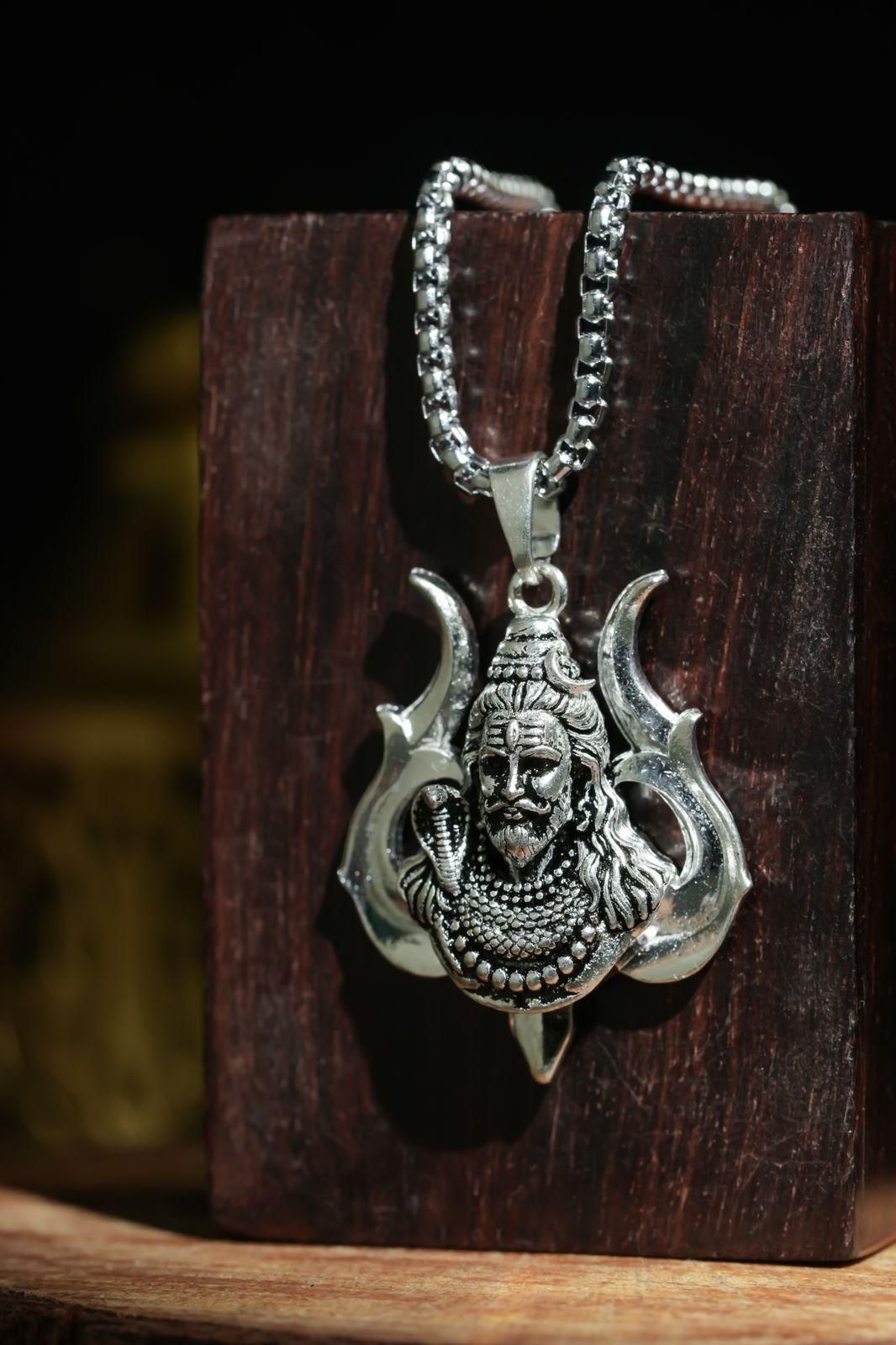 Shiv Trishul Pendant With Chain - Rugged Lizard