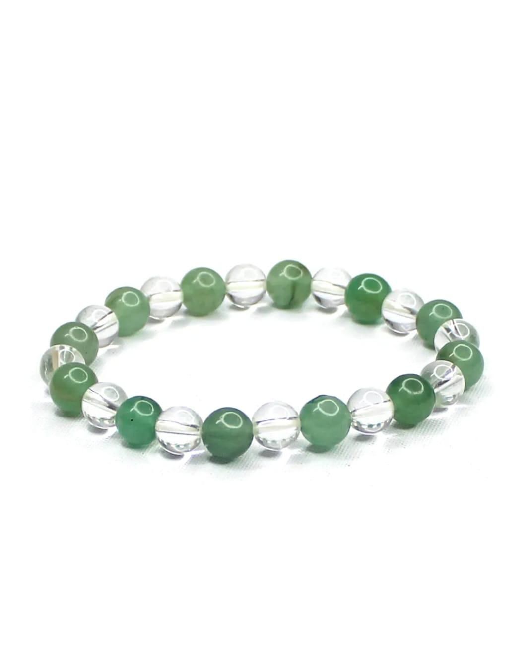 Green Aventurine & Clear Bracelet (Pack of 2) - Rugged Lizard