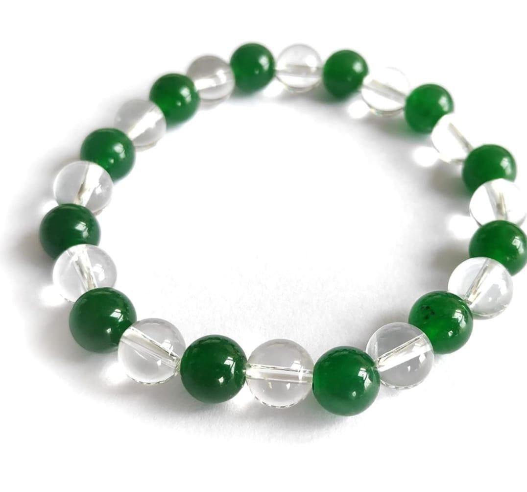 Green Aventurine & Clear Bracelet (Pack of 2) - Rugged Lizard