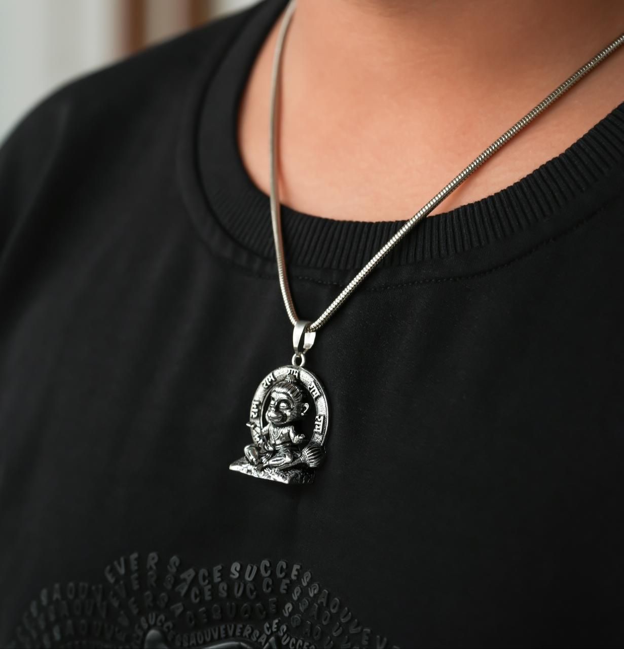 Lord Bal Hanuman Pendant with Chain - Rugged Lizard