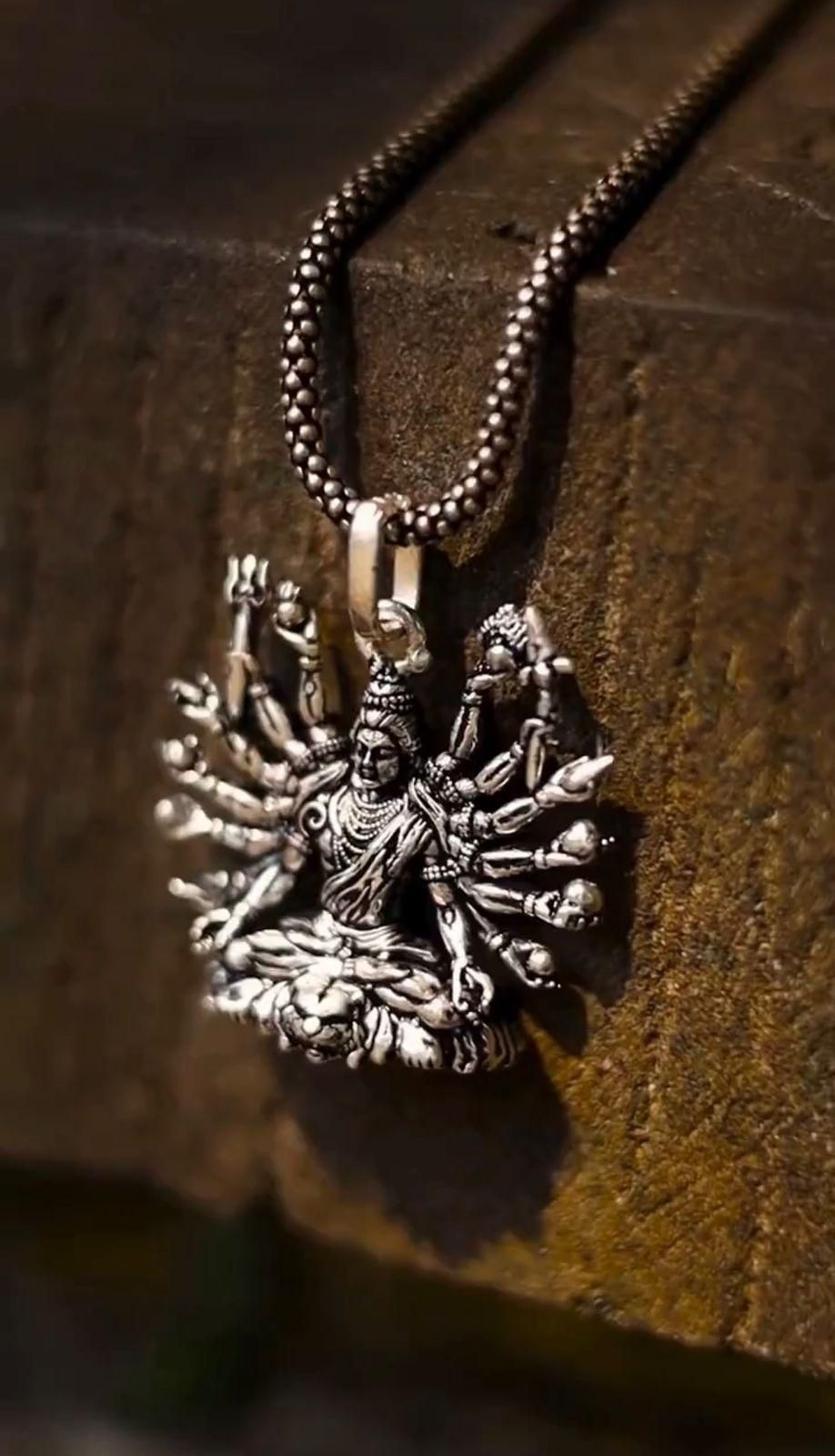 Mahadev Pendant with Chain - Rugged Lizard