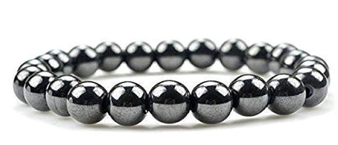 Natural Round Beads Magnetic Hematite Crystal Stone 8mm Bracelet (Pack of 2) - Rugged Lizard