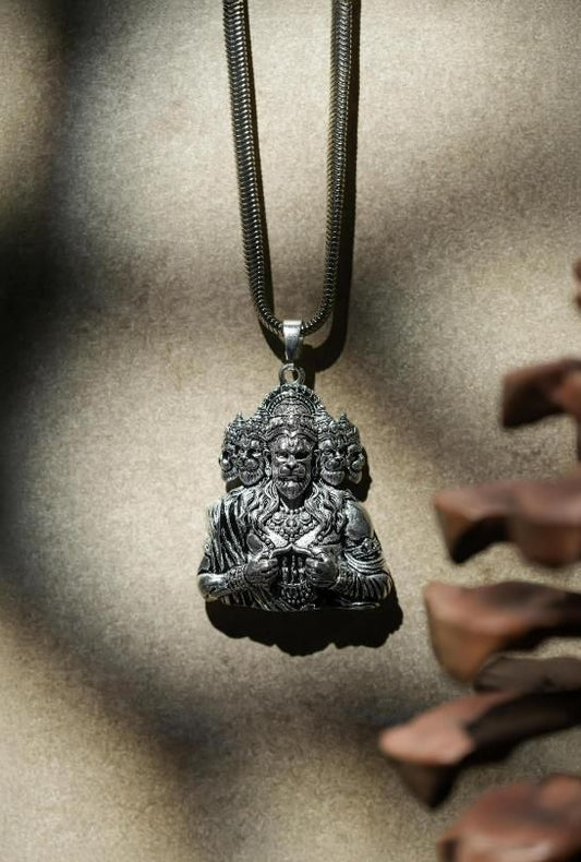 Panchamukhi Hanuman Pendant With Snake Chain - Rugged Lizard