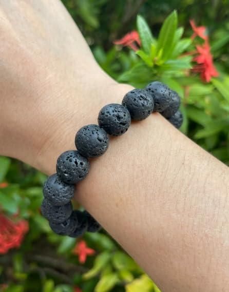 Natural Lava Rock Bracelet - Rugged Lizard